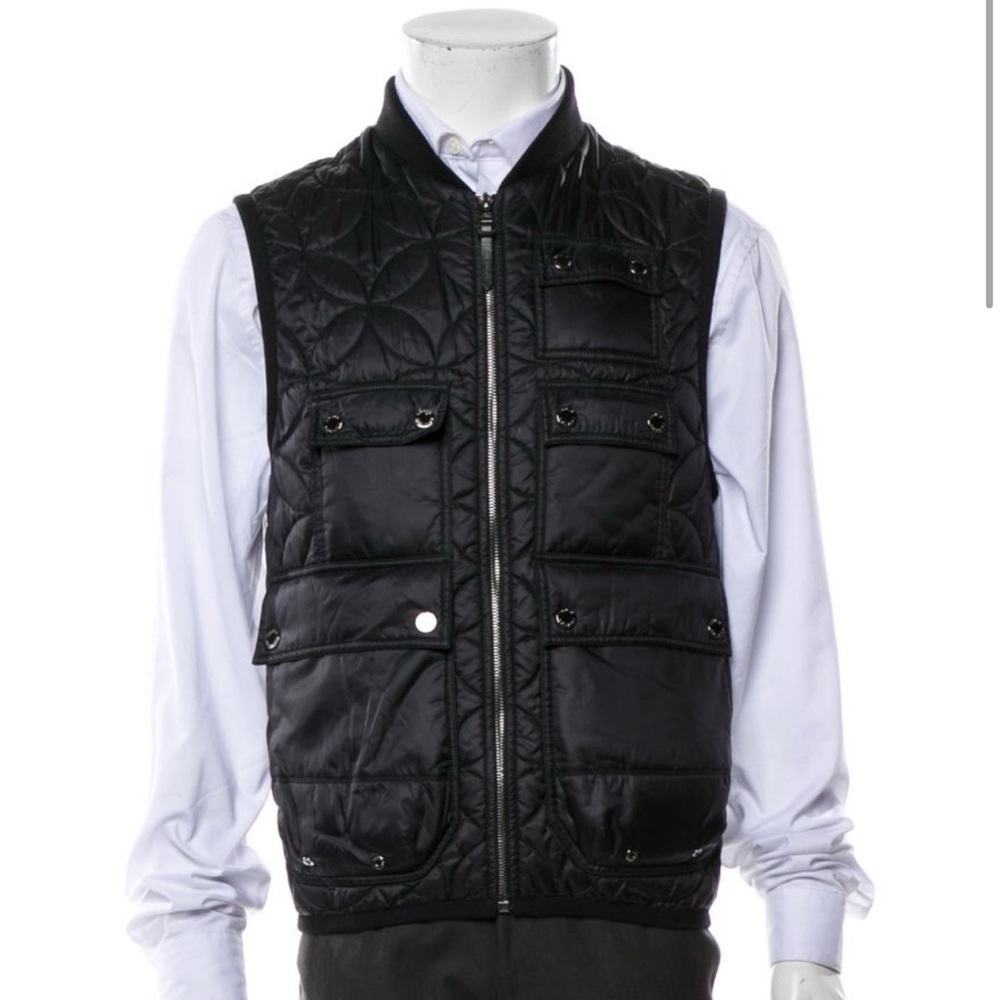 Louis Vuitton Men's Black Quilted Vest Small 2012